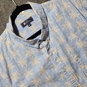 Men's Reyn Spooner Hawaiian Shirt XL Palm Tree Print Button Front Cotton Summer